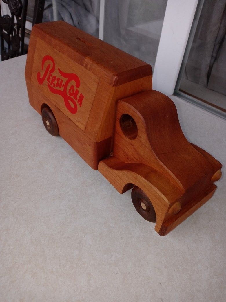 Pepsi -Cola Wooden Car Toy/ Money Bank