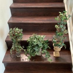 Lot Of 3 Ivy Artificial Plants Topiaries Home Decor 