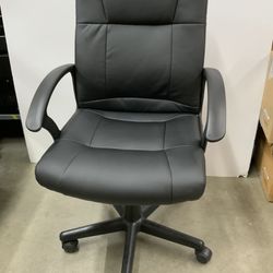 Flash Furniture - Coffman Contemporary Leather/Faux Leather Swivel Office Chair - Black # 638