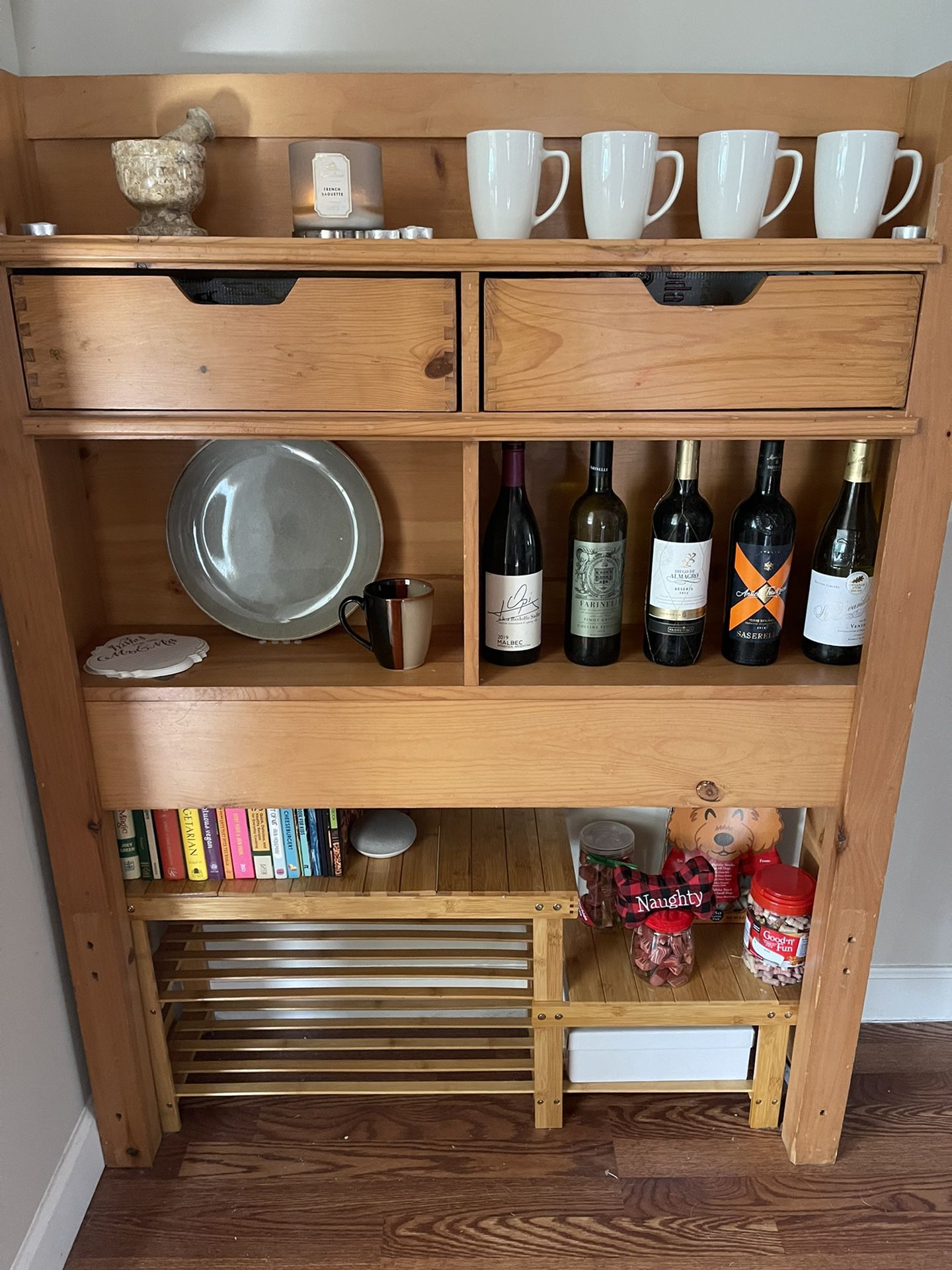 Bookshelf Kitchen Or Bedroom Use Wine Rack Dish Display