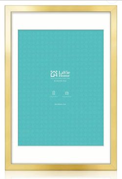 LaVie Home 20x30 Picture Frame Gold Poster Frame,Display Pictures 18x24 with Mat or 20x30 Without Mat, Stable and Sturdy Frame and Polished Plexiglass