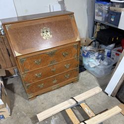 Solid Wood (Teak?) Desk/dresser