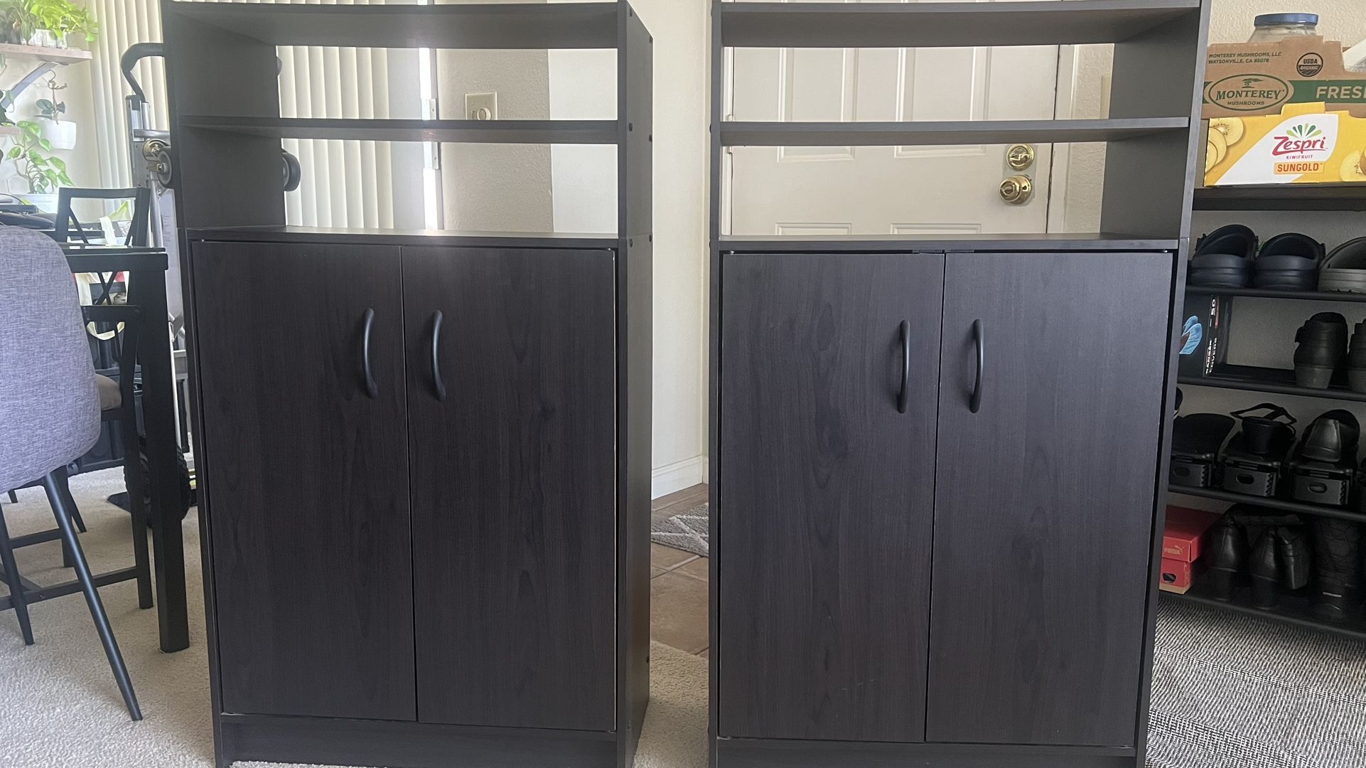 CLOSETMAID STORAGE CABINET WITH DOORS AND SHELVES ESPRESSO WOOD