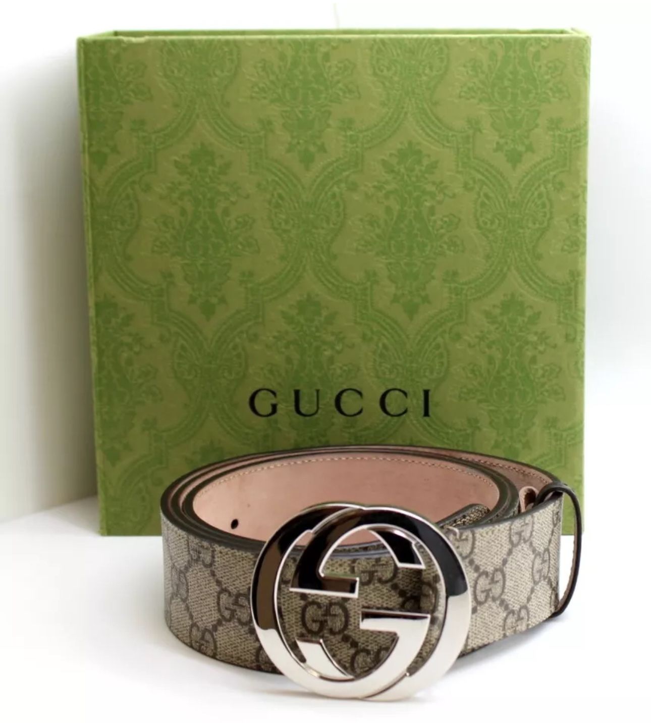 Authentic Men's Gucci Belt GG Supreme Belt 110CM Size 44  with Box