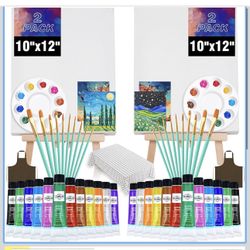 New  10"x12" Sip and Paint Kit for Adults,Acrylic Paint Canvas Set,Couples Painting Kit Date Night,Piece Professional Painting Supplies Kit,Perfect fo