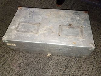 Vintage Metal Storage Trunk Case