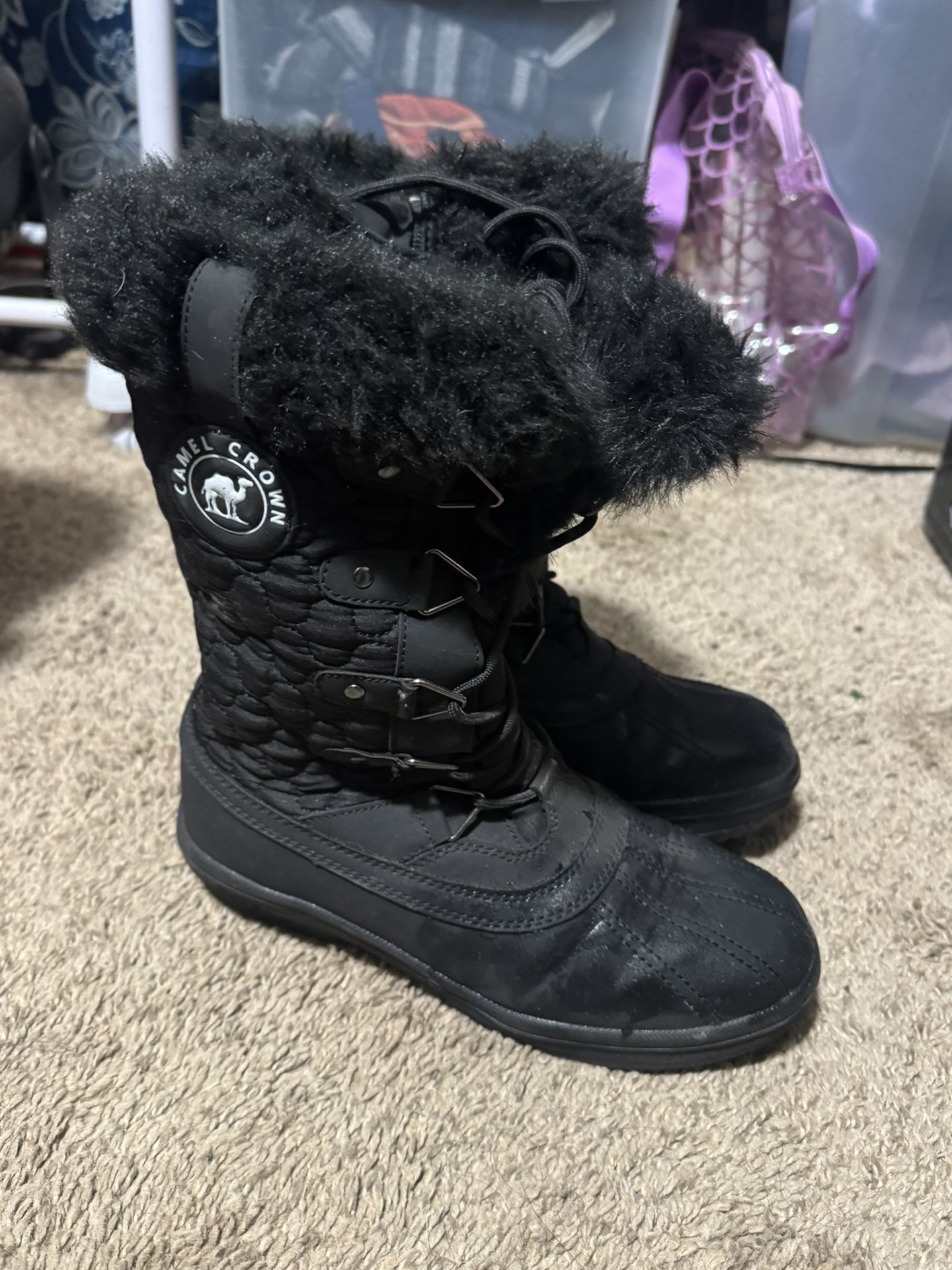 Black Camel Crown Boots