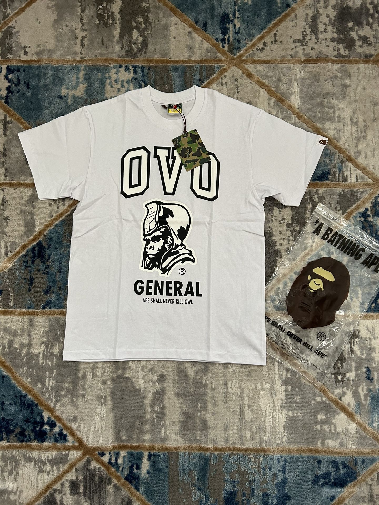 BAPE OVO General T-shirt (WHITE AND BLACK)