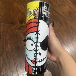 Custom 20oz NBC Jack & Sally Together Forever Stainless Steel Skinny Tumbler
