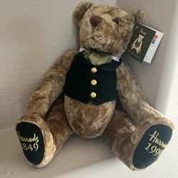 Harrods Vintage Anniversary Jointed Teddy Bear W Orig Tags 