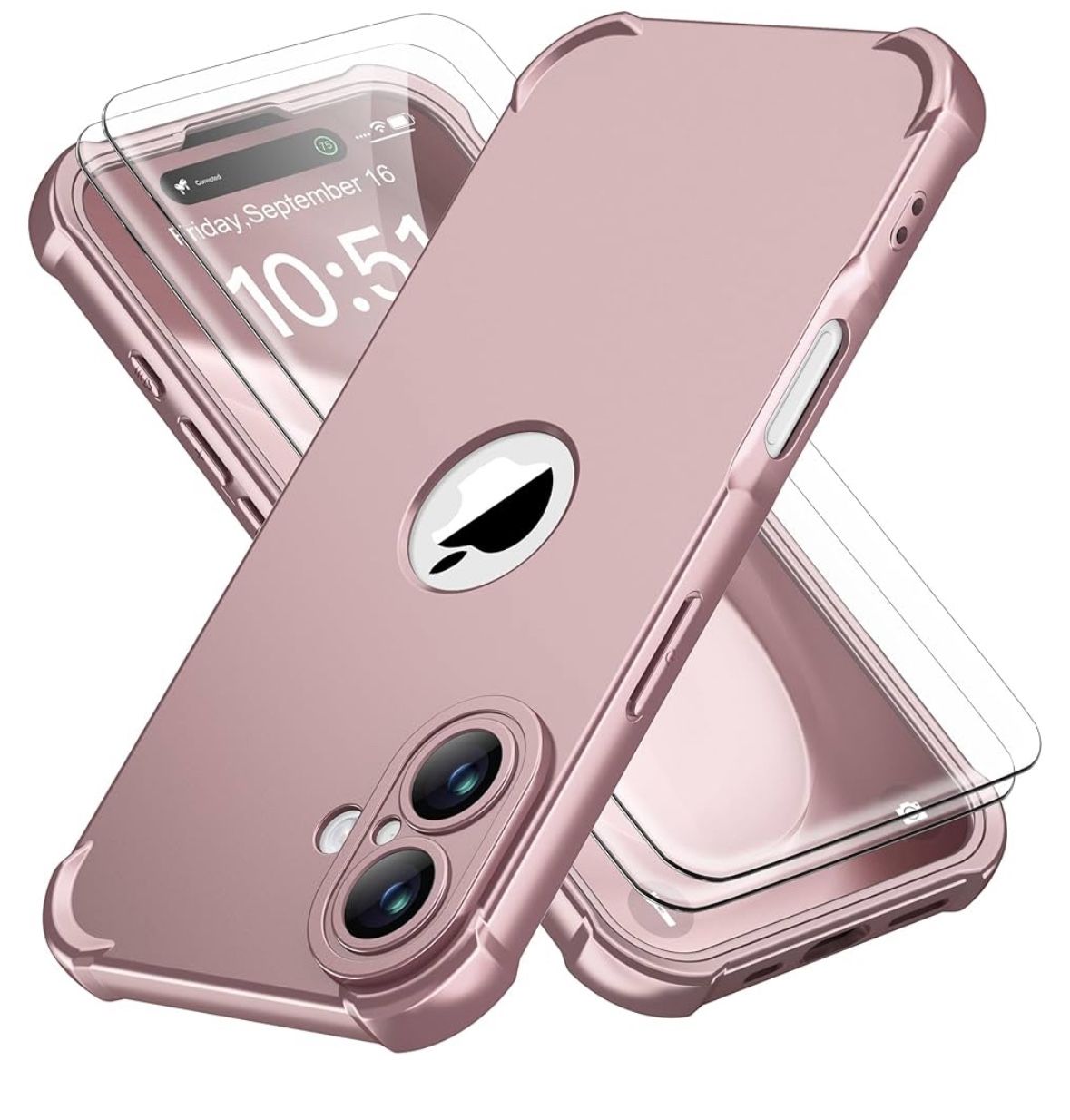 iPhone 16 Case, with 2 x Screen Protectors