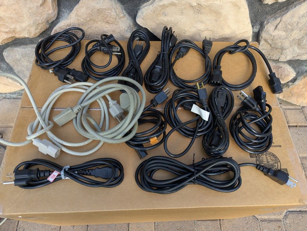 Large Lot: PC Power Cables