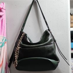 Elegant Green Leather Shoulder Bag