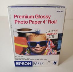 Epson Premium Glossy Photo Paper 4" x 26' Roll, New in Box S041302
