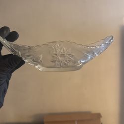 Crystal Glass Banana Split Dish