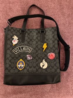 Disney x Coach Graham Tote In Signature Canvas With Villains Patches