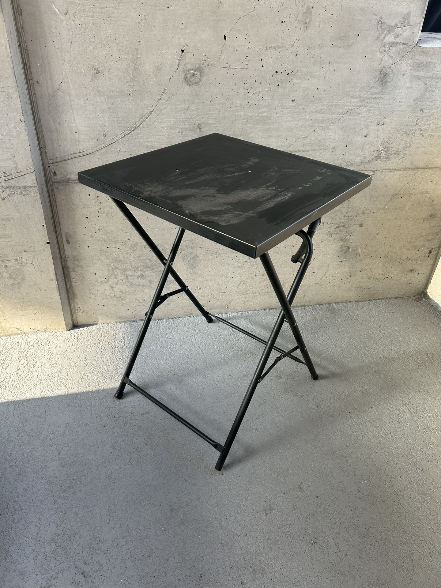 Industrial Stainless Steel Folding End Side Table