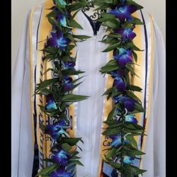 Double Ti Leaves With Orchids