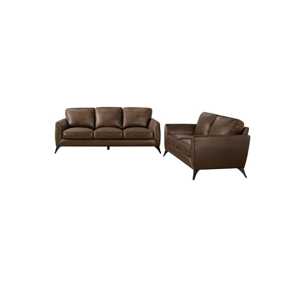 Abbyson Brisbane Modern Top Grain Leather 2-piece Sofa and Loveseat Livingroom Set,$1100