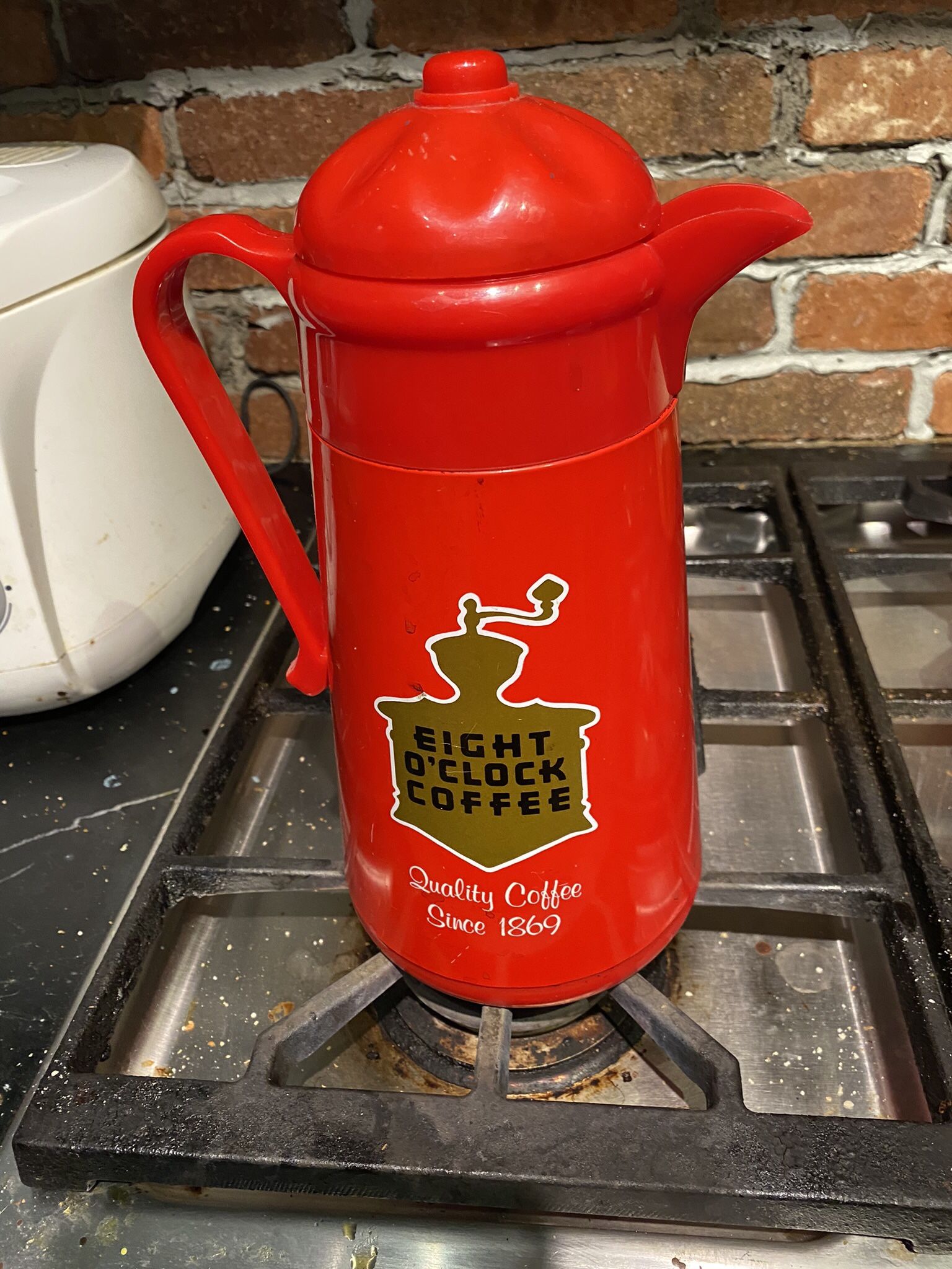 Vintage Red Hard Plastic Eight O Clock Coffee Carafe