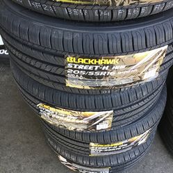 BLACKHAWK TIRES 205/55/16 Set NEW