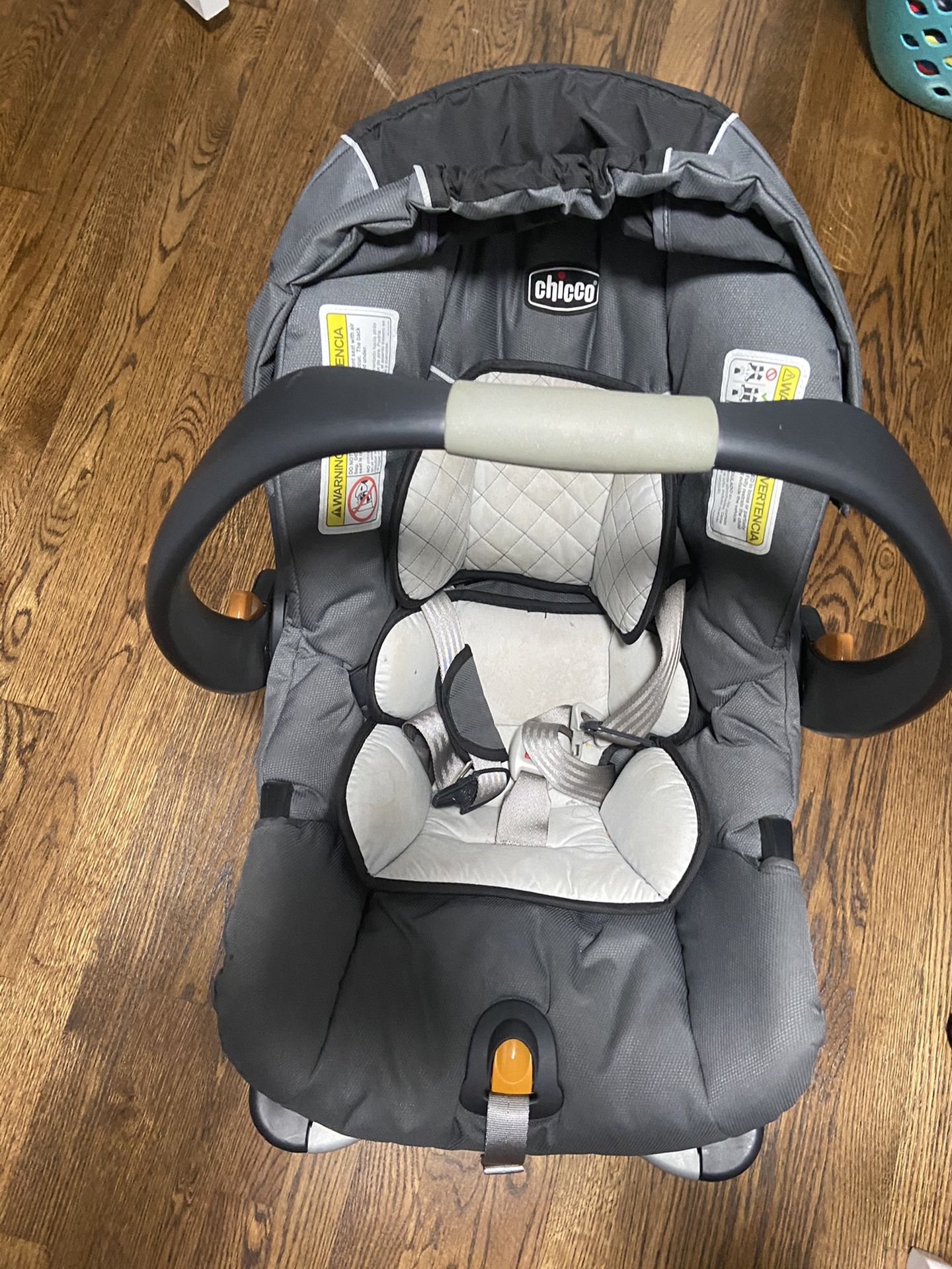 Chicco infant car seat, base, and stroller