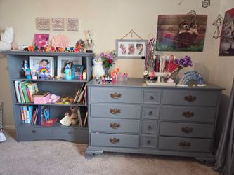 Dresser and Bookshelf Set