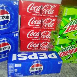 Pop! Mountain Dew, Pepsi, Coke! 12 pks $6 or 24 pks $12