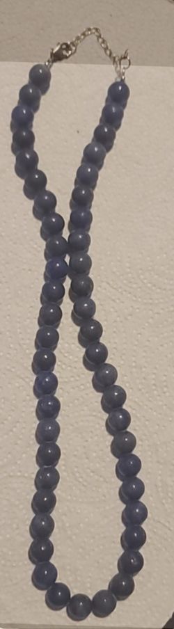 Collar Con Broche En Plara 9.25 Y piedras Lapizuly