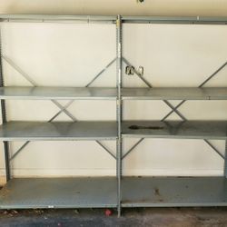2 Sections Of Metal Shelving 