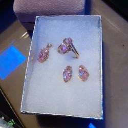 Pink Topaz Set 10k