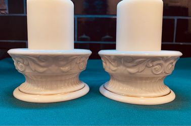 Lovely vintage Lenox Versailles porcelain pillar candle holders