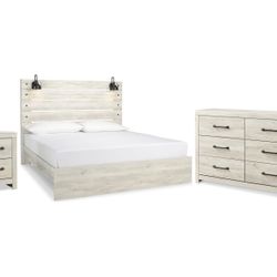 King Bed Frame with Dresser and Nightstand