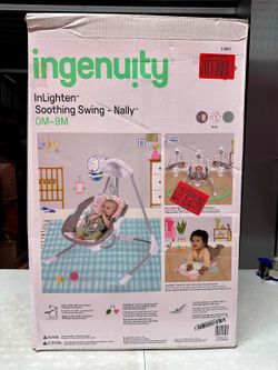 Open Box Ingenuity InLighten Soothing Baby Swing Nally the Owl Light Music USB