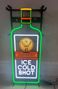 Jagermeister Ice Cold Shot LED Bottle Bar Sign 22 x 9.5 x 2 in Dekkers P-6103