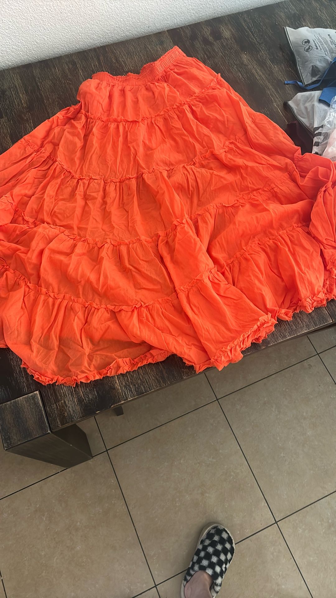 Orange Long Skirt