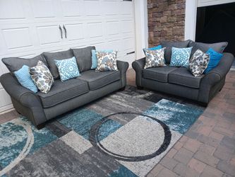Gray Couch and Loveseat Set