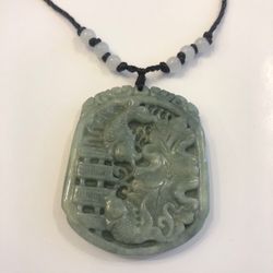 Certified A jadeite jade carved pendant 40mm