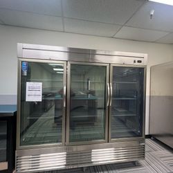 3 Door Stainless Steel With Glass Door Refrigerator 