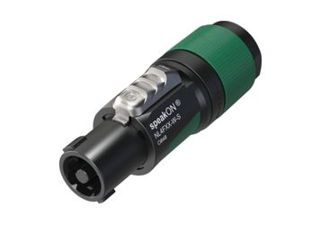Neutrik NL4FXX-W-S 4-Pole SpeakON Connector - Pro Locking Casters - Green
