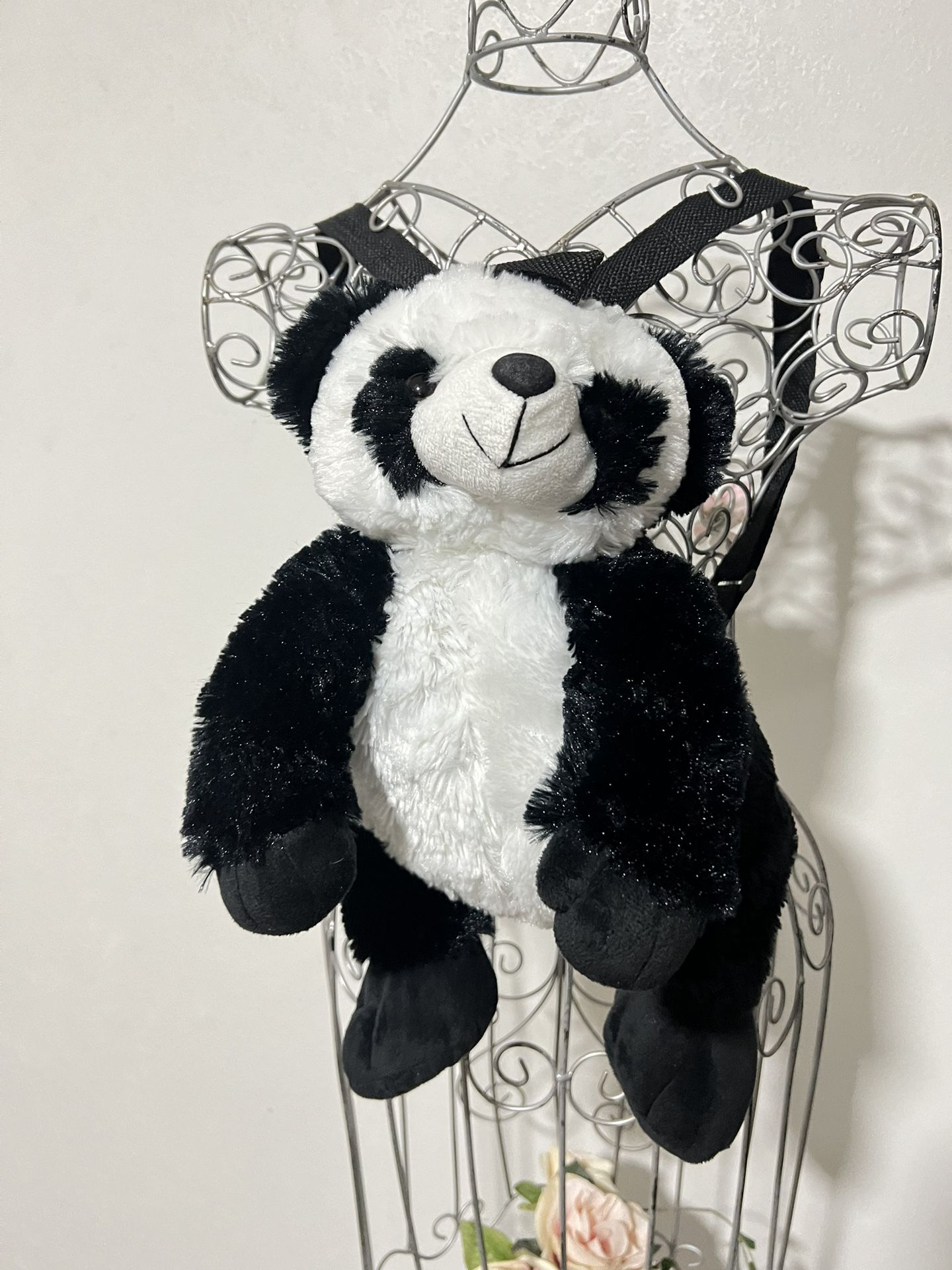 Black and White Panda Calplush Backpack Stuffed Animal Toy 14"
