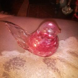 LS Joe Clair Glass Bird Cranberry Color 