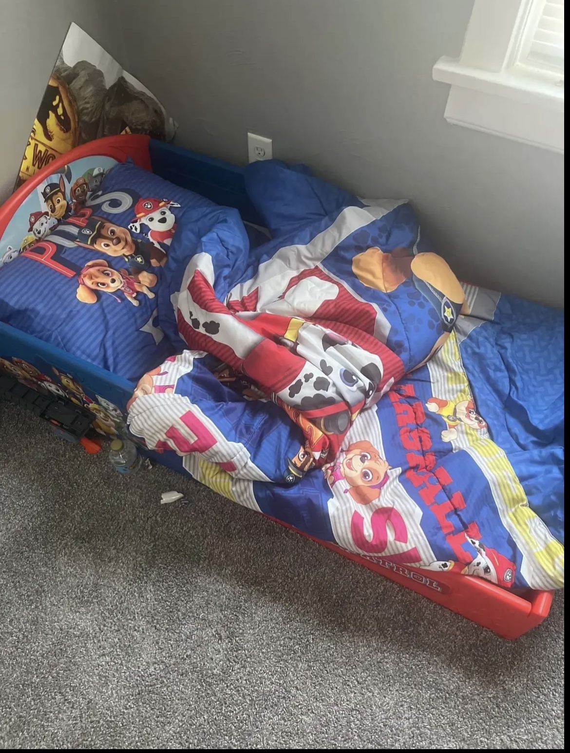 Toddler Bed W/ Mattress And Blanket Set