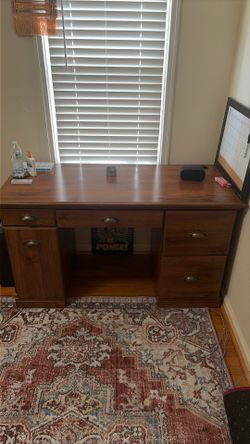 Dark brown wood desk