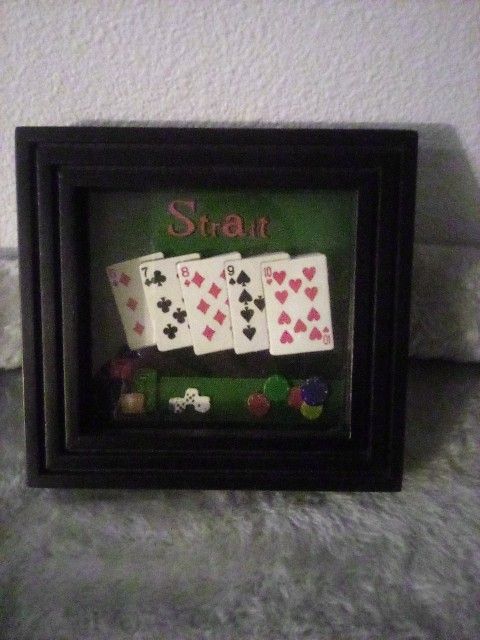 Poker Casino Playing Cards Shadow Box