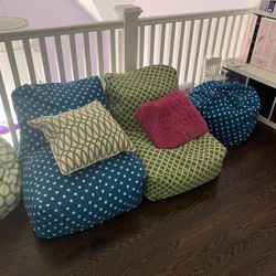 Color Bean Bag Chairs And Ottomans 