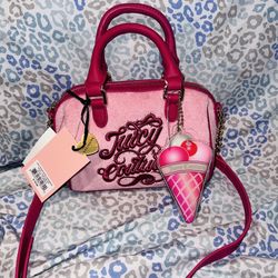 New Pink Juicy Couture Purse Crossbody Bag Sugar Rush Handbag Ice Cream Charm