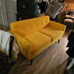 Yellow Vintage Style Sofa