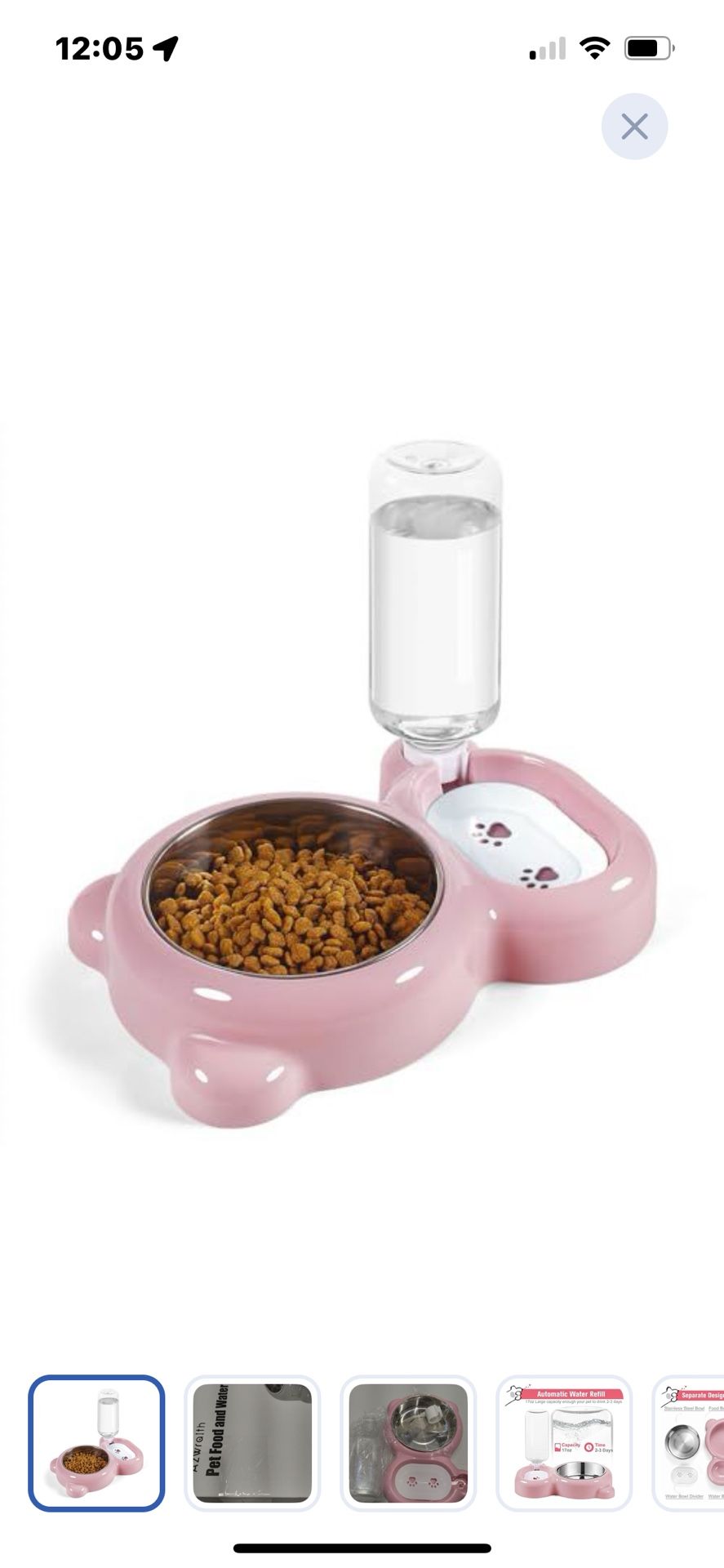 “New”Stainless Steel Bowl W/water Dispenser(for Small Dog/Cat Etc.)retail$29