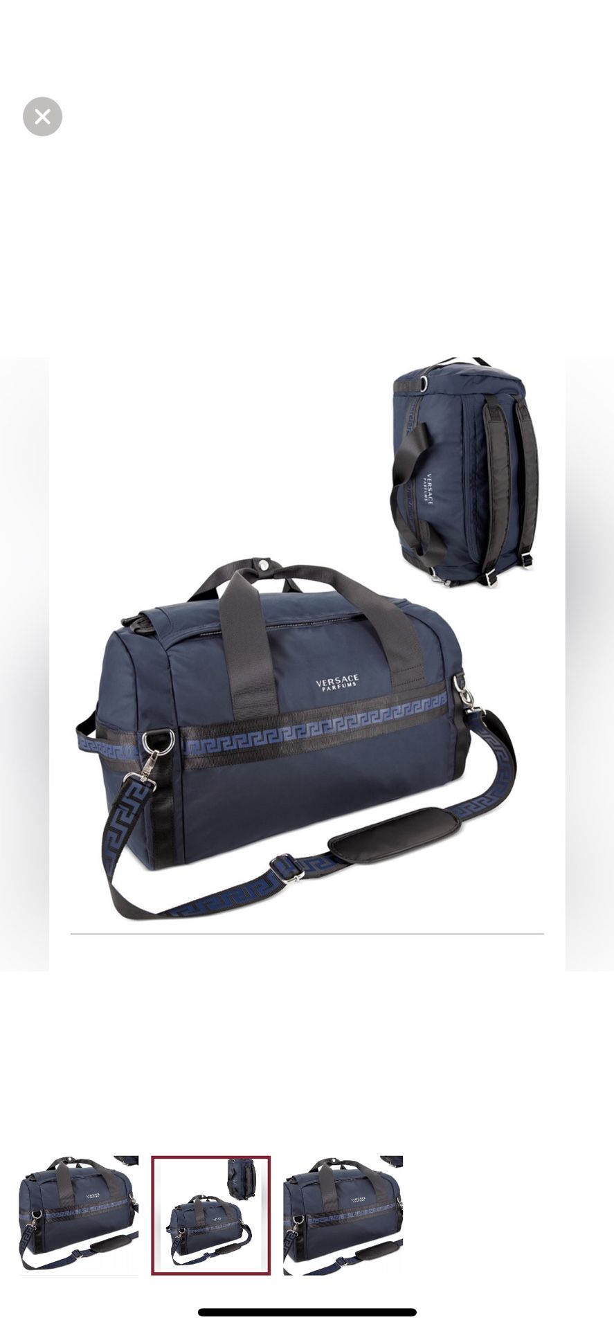 Versace Weekender Bag Covertible To Backpack